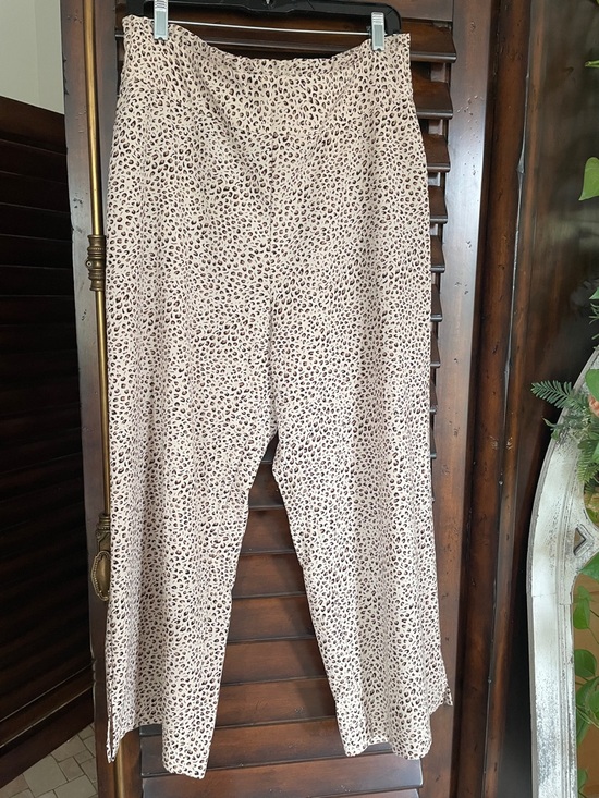 Sanctuary Pants - Sanctuary Cropped Beige Leopard Print Wide-Leg Pants Large with Pockets